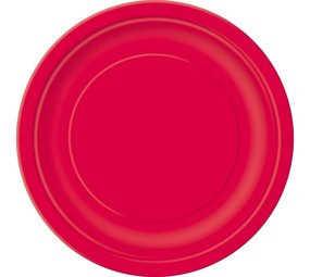 Unique Party Assiette rubis rouge 23cm | 16 pièces