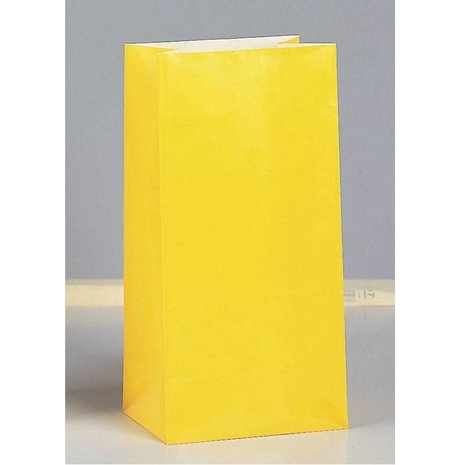 Partybeutel gelbes Papier | 12 Stücke