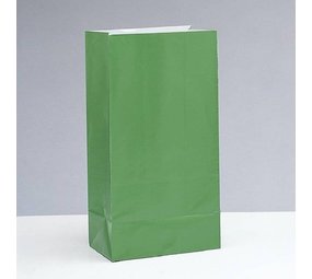 Feestzak groen papier | 12 stuks Feestzak groen papier | 12 stuks