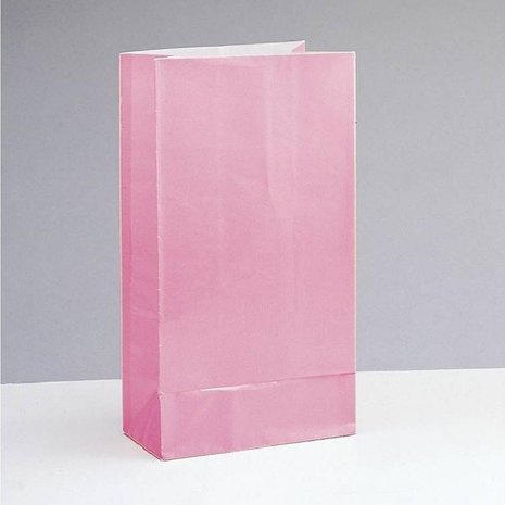 Party bag light pink paper 12 pieces Party bag light pink paper 12 pieces