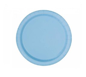 Unique Party Borden poederblauw 23cm | 16 stuks