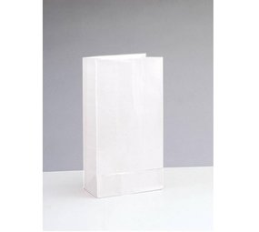 Unique Party Feestzak wit papier | 12 stuks