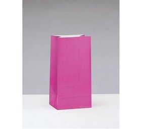 Feestzak hot pink - roze papier | 12 stuks Feestzak hot pink - roze papier | 12 stuks