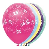 Ballon metallic 25 jaar 5 stuks