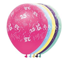 Ballon métallique 25 ans 5 pièces