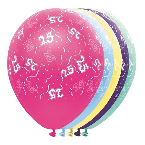 Ballon métallique 25 ans 5 pièces Ballon métallique 25 ans 5 pièces