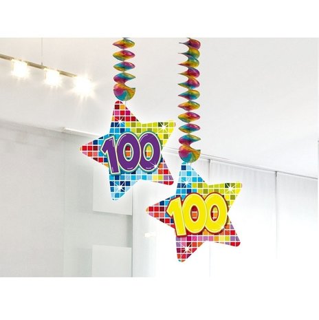 Folat Décoration Spirale 100 ans Star Star 2 pièces Folat Décoration Spirale 100 ans Star Star 2 pièces