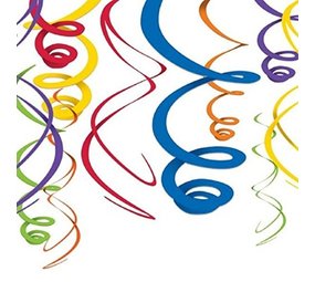 Decoratie swirl regenboog | 12 stuks Decoratie swirl regenboog | 12 stuks