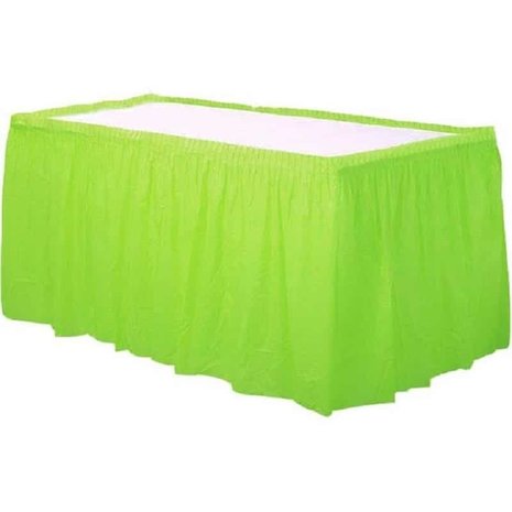 Jupe de table citron vert en plastique | 73cm x 426 cm Jupe de table citron vert en plastique | 73cm x 426 cm