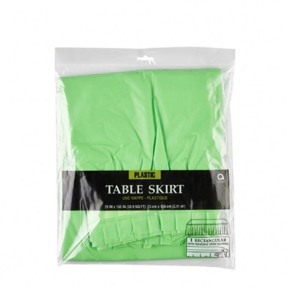 Jupe de table citron vert en plastique | 73cm x 426 cm Jupe de table citron vert en plastique | 73cm x 426 cm