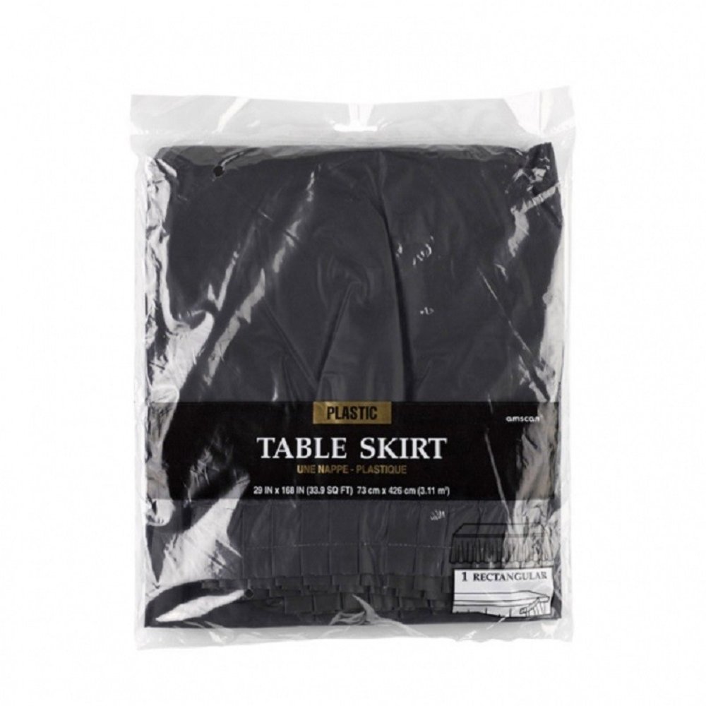 Table skirt black plastic | 73cm x 426cm