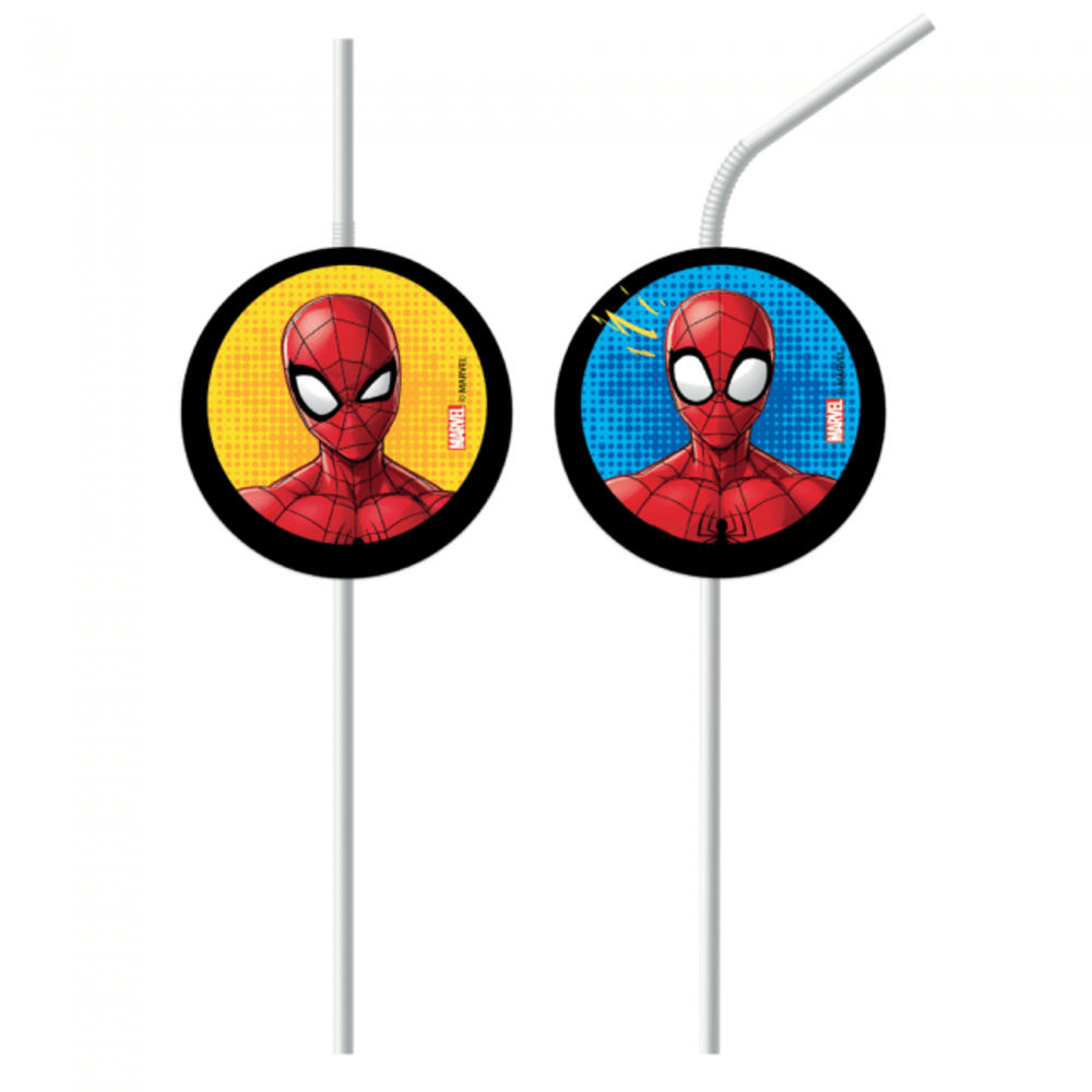 Procos Party Spiderman Straws | 4 pieces