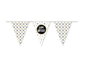 Flags Slinger Happy Birthday Metallic Gold & Amp; black Flags Slinger Happy Birthday Metallic Gold & Amp; black