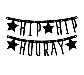 LettréLinger HIP HIP HOORAY NOIR (MAT) LettréLinger HIP HIP HOORAY NOIR (MAT)