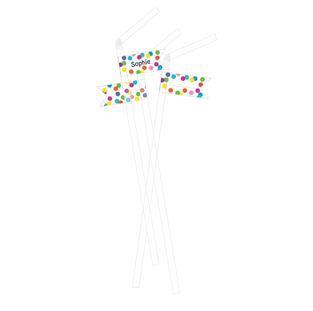 Rietjes Confetti 10 stuks Rietjes Confetti 10 stuks