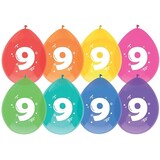 Luftballons 9 Jahre frische Farben 8 Stücke