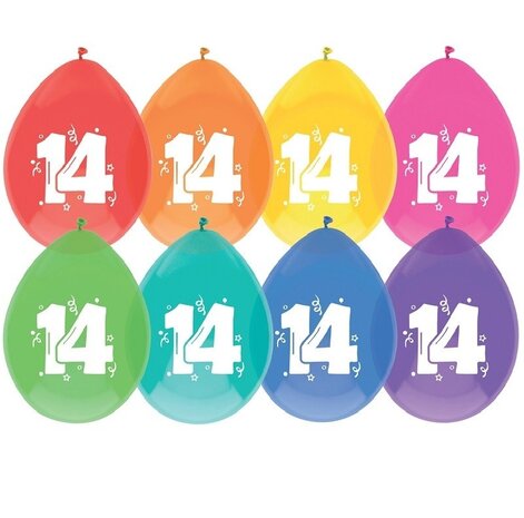 Ballon 14 ans de couleur fraîche 8 pièces Ballon 14 ans de couleur fraîche 8 pièces