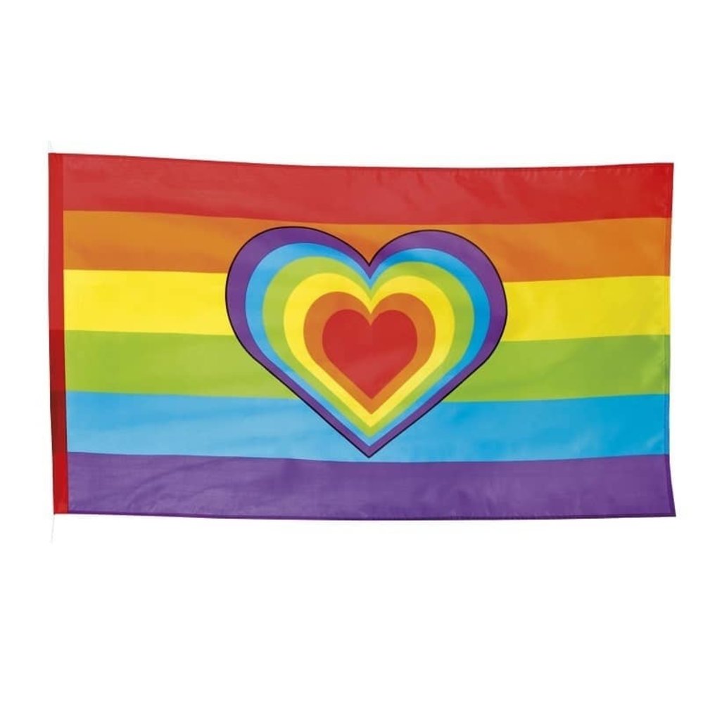 Flagge Regenbogen Herz | 90x150 cm