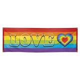 Vlag Regenboog LOVE 74x220cm