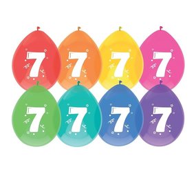 Balloons 7 years fresh colors 8 pieces Balloons 7 years fresh colors 8 pieces