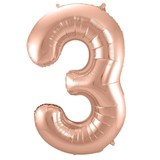 Paper Dreams Ballon folie 3 rose goud | 86cm Paper Dreams Ballon folie 3 rose goud | 86cm