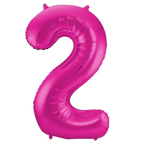 Globos Nordic Folienballon Zahl 2 Pink | 86 cm