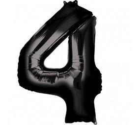Globos Nordic Balloon foil balloon 4 black | 86cm Globos Nordic Balloon foil balloon 4 black | 86cm