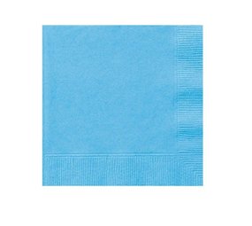 Unique Party Serviettes en poudre bleu 33x33cm | 20 morceaux