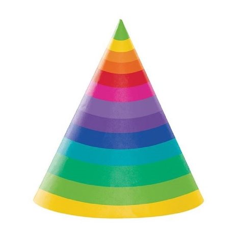 Creative Converting Hats Rainbow Colors 8 pieces Creative Converting Hats Rainbow Colors 8 pieces