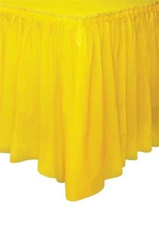 Jupe de table tournesol en plastique jaune | 73cm x 426 cm