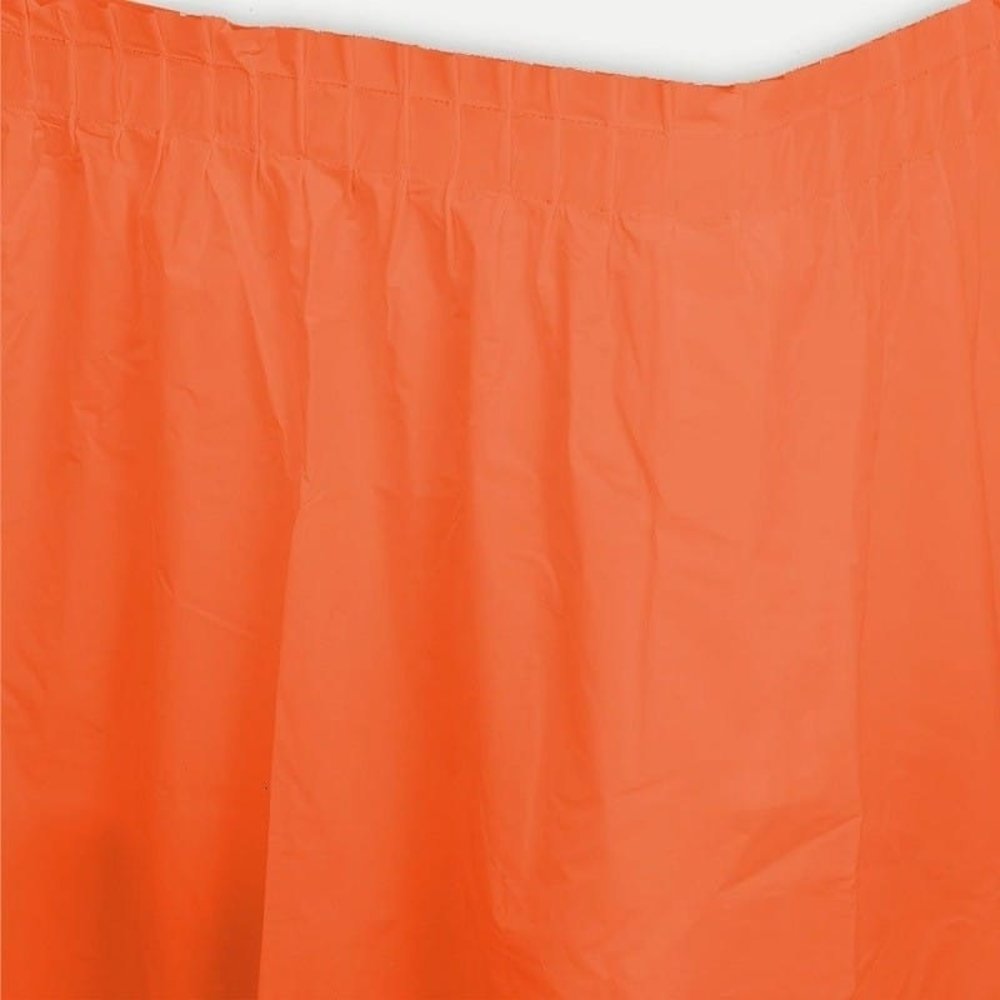 Unique Party Table skirt orange plastic | 73cm x 426cm