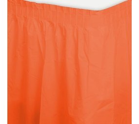 Unique Party Table skirt orange plastic | 73cm x 426cm Unique Party Table skirt orange plastic | 73cm x 426cm