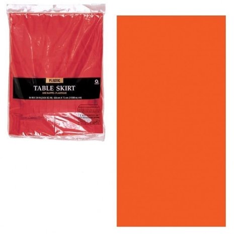 Unique Party Tafel rok oranje plastic | 73cm x 426cm Unique Party Tafel rok oranje plastic | 73cm x 426cm