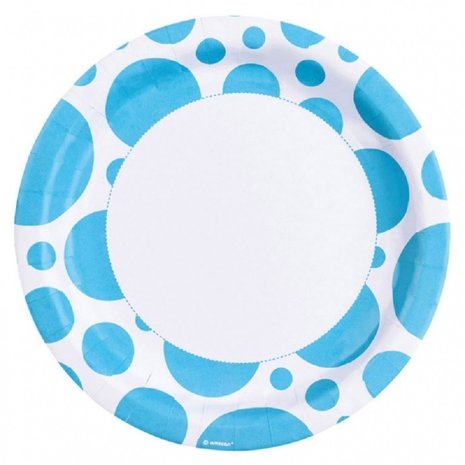 Plate with Caribbean blue dots 23cm | 8 pieces Plate with Caribbean blue dots 23cm | 8 pieces