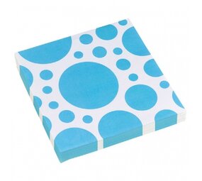 Napkin with Caribbean blue dots 20 pieces Napkin with Caribbean blue dots 20 pieces