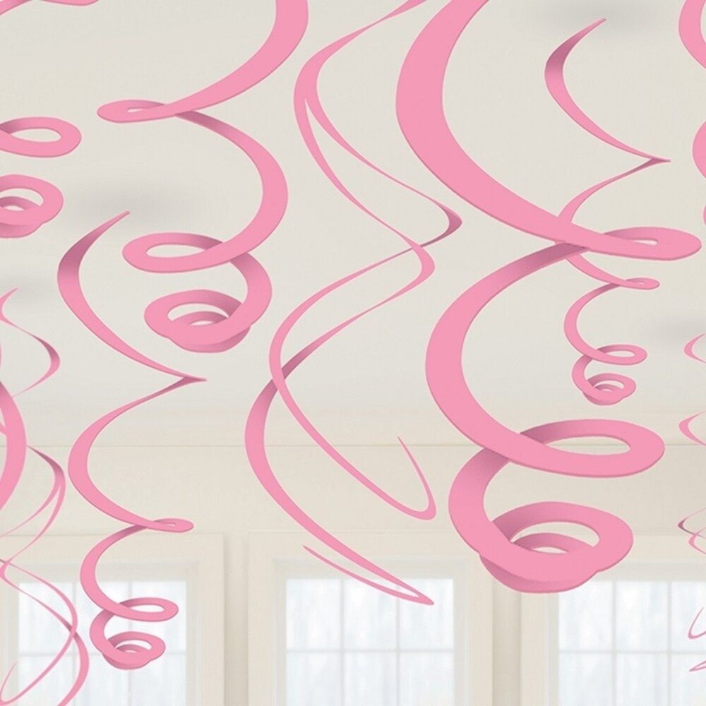 Decoration swirl light pink 12 pieces