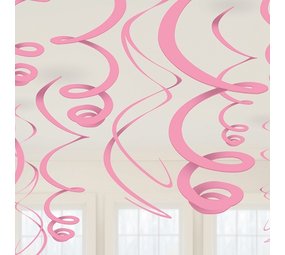 Décoration Swirl Pink Rose 12 pièces