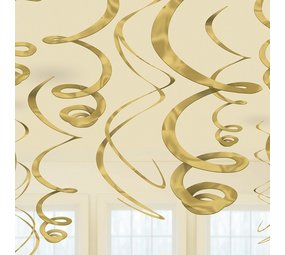 Decoratie swirl goud | 12 stuks Decoratie swirl goud | 12 stuks