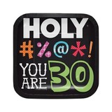 Amscan Bord 30 jaar Holy Bleep 18cm | 8 stuks Amscan Bord 30 jaar Holy Bleep 18cm | 8 stuks