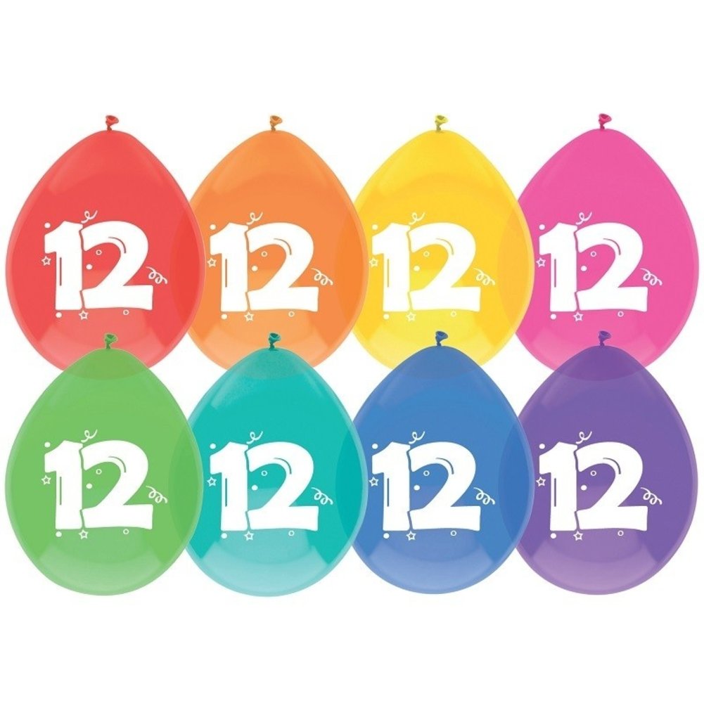 Balloons 12 years fresh colors 8 pieces Balloons 12 years fresh colors 8 pieces