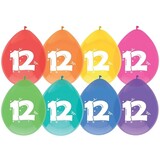 Ballonnen 12 jaar frisse kleuren | 8 stuks Ballonnen 12 jaar frisse kleuren | 8 stuks