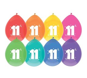 Luftballons 11 Jahre frische Farben 8 Stücke