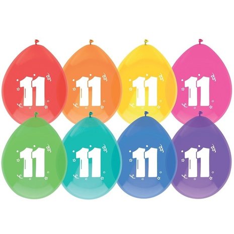 Balloons 11 years fresh colors 8 pieces Balloons 11 years fresh colors 8 pieces