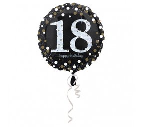 Amscan Folie balloon sparkling silver-gold 18 years. Amscan Folie balloon sparkling silver-gold 18 years.