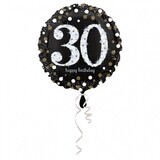 Amscan Ballon d'aluminium brillant argent-or 30 ans. Amscan Ballon d'aluminium brillant argent-or 30 ans.