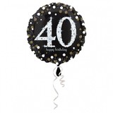 Amscan Folie balloon sparkling silver-gold 40 years.