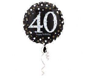 Amscan Ballon d'aluminium brillant argent-or 40 ans. Amscan Ballon d'aluminium brillant argent-or 40 ans.