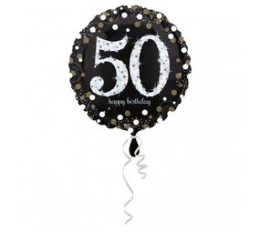 Folie ballon Sparkling zilver-goud 50 jaar. Folie ballon Sparkling zilver-goud 50 jaar.