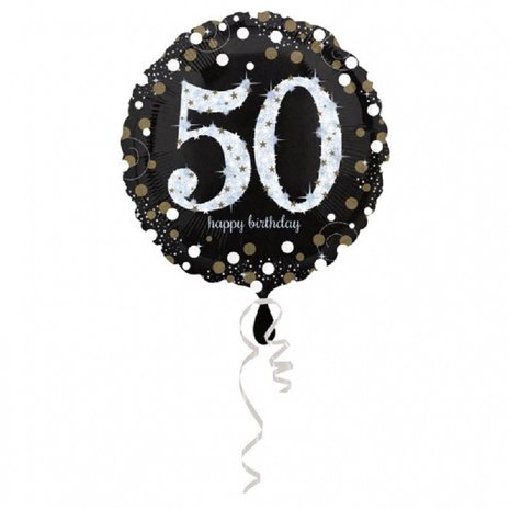 Folie ballon Sparkling zilver-goud 50 jaar. Folie ballon Sparkling zilver-goud 50 jaar.