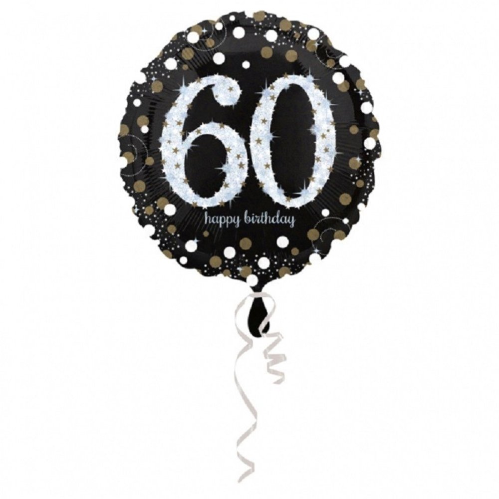 Amscan Folie balloon sparkling silver-gold 60 years. Amscan Folie balloon sparkling silver-gold 60 years.